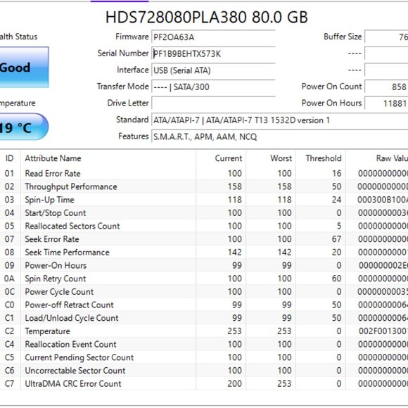 Hitachi GST Deskstar 7K80 HDS728080PLA380 0A30356 80GB 7200 RPM 8MB Cache - Picture 2 of 2
